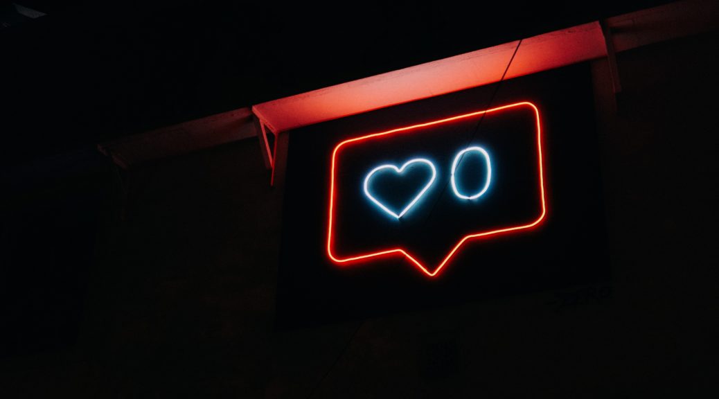 Instagram Like Icon as a neon sign