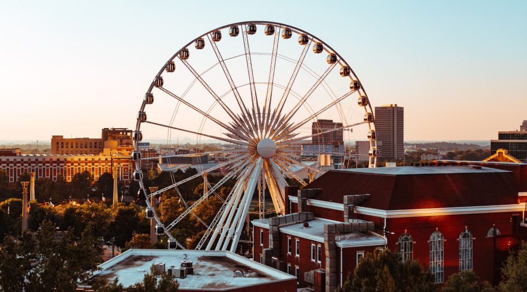 Aerial view of Atlanta ferris wheel